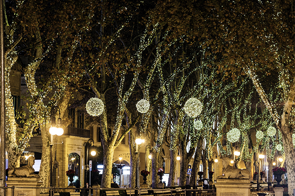 Stadtzentrum auf Mallorca zu Weihnachten