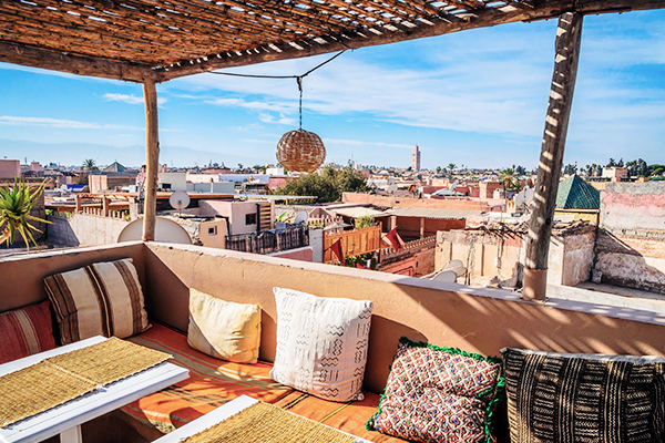 Blick aus einem Café in Marrakesch