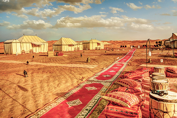 Typisches Wüstencamp in der Sahara