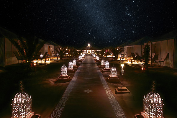 Lager in der Sahara Wüste in Marokko