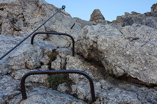 Tritte am Mindelheimer Klettersteig