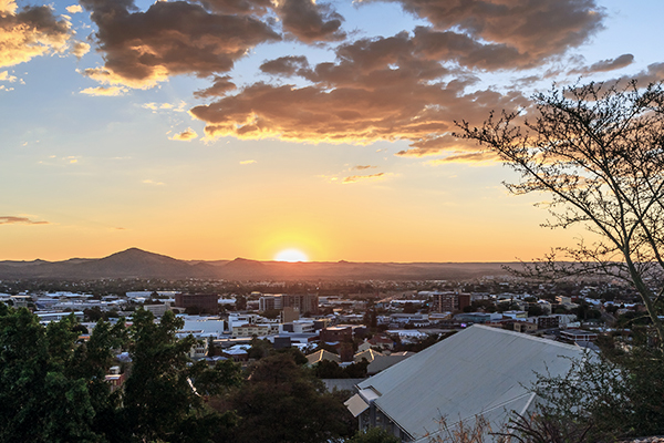 Sonnenuntergang über Windhoek