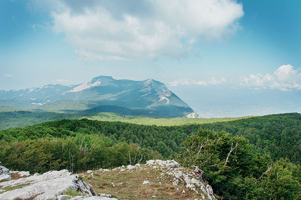 Ausblick vom Panormberg auf den Nationalpark Cilento