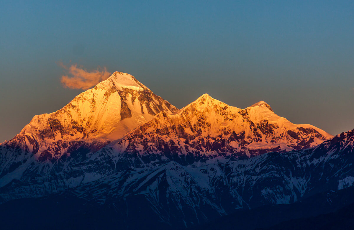 Aussicht auf Berge in der Mustang Region in Nepal