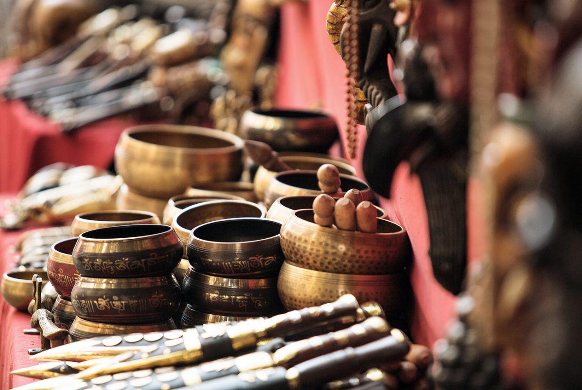 Klangschalen Markt in Nepal