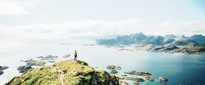 Ausblick auf die Lofoten in Norwegen
