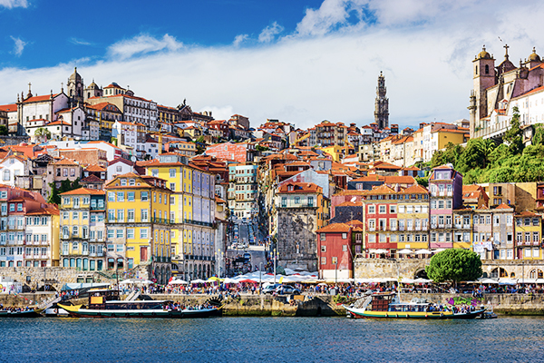 Blick auf die Häuser in Porto