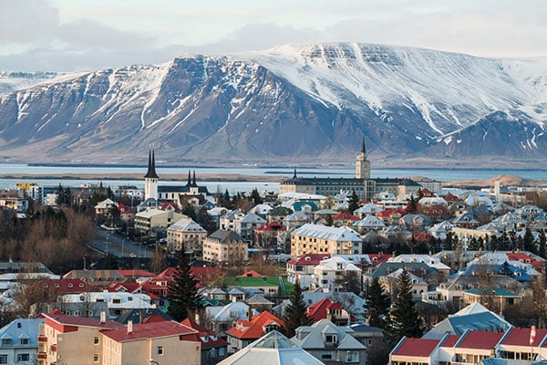 Blick auf Islands Hauptstadt Reykjavik