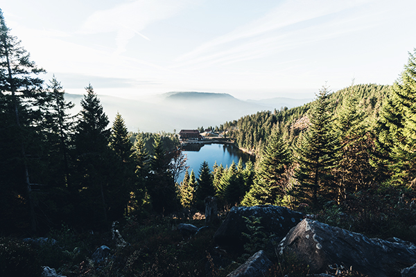 Ausblick auf den Mummelsee im Schwarzwald