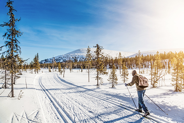 Skilanglauf im Winter in Schweden