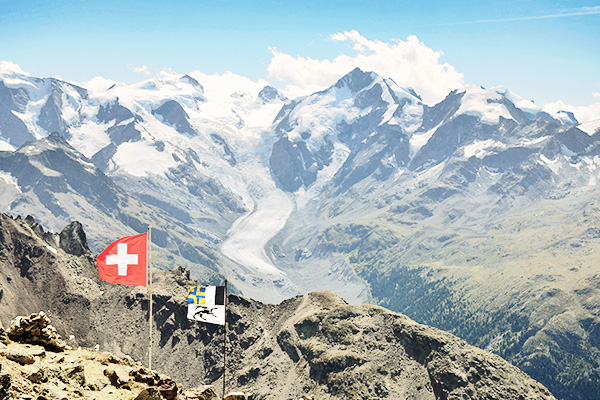 Blick auf den Gletscher Piz Palü