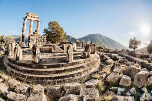 Sehenswürdigkeit Griechenland, Ruinen des Orakel von Delphi.