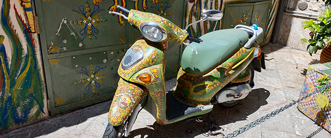 Bemaltes Moped auf Sizilien