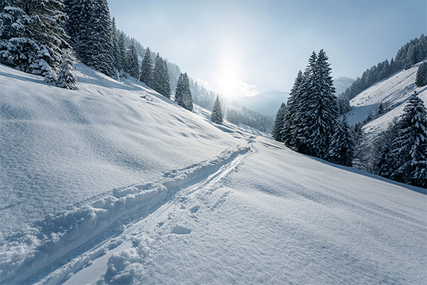 Spuren einer Skitour bei Vorarlberg