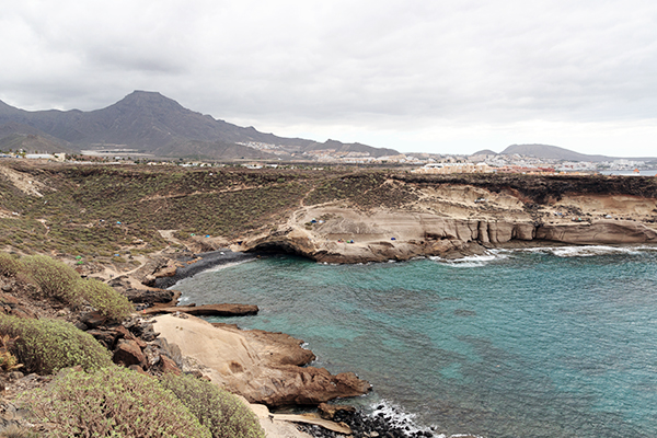 Blick auf den Strand Playa de los morteros