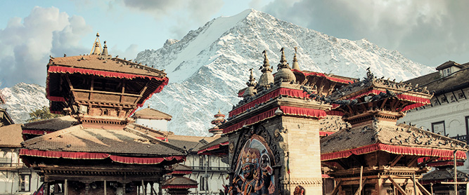 Alte Stadt im Kathmandu Tal in Nepal