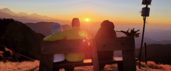 Sonnenaufgang auf 3.313 Metern über Null/Mohare Hill/Himalaya-Annapurna/Nepal