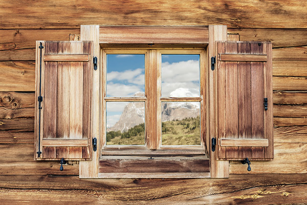 Fenster Berghütte