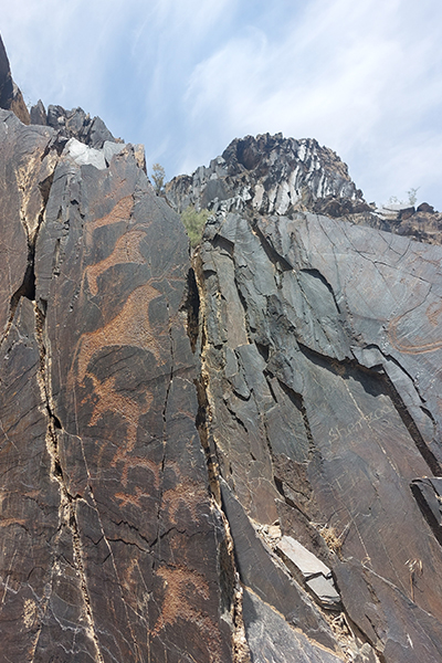 Felszeichnungen in der Sarmysh Schlucht