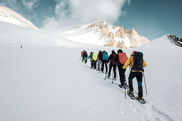 Schneeschuhwandergruppe, Fanesalm Dolomiten