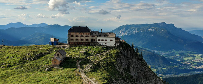Die Hütte "Watzmannhaus" im Berchtesgaden Nationalpark, Deutschland