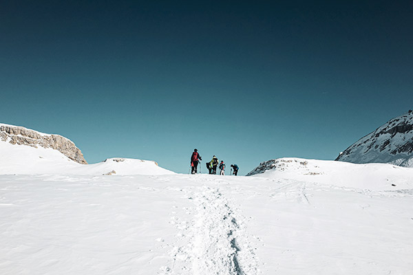 Blauer Himmel am Heiligkreuzkofel, Dolomiten