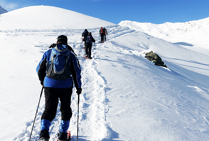 Winterwandern in der Gruppe